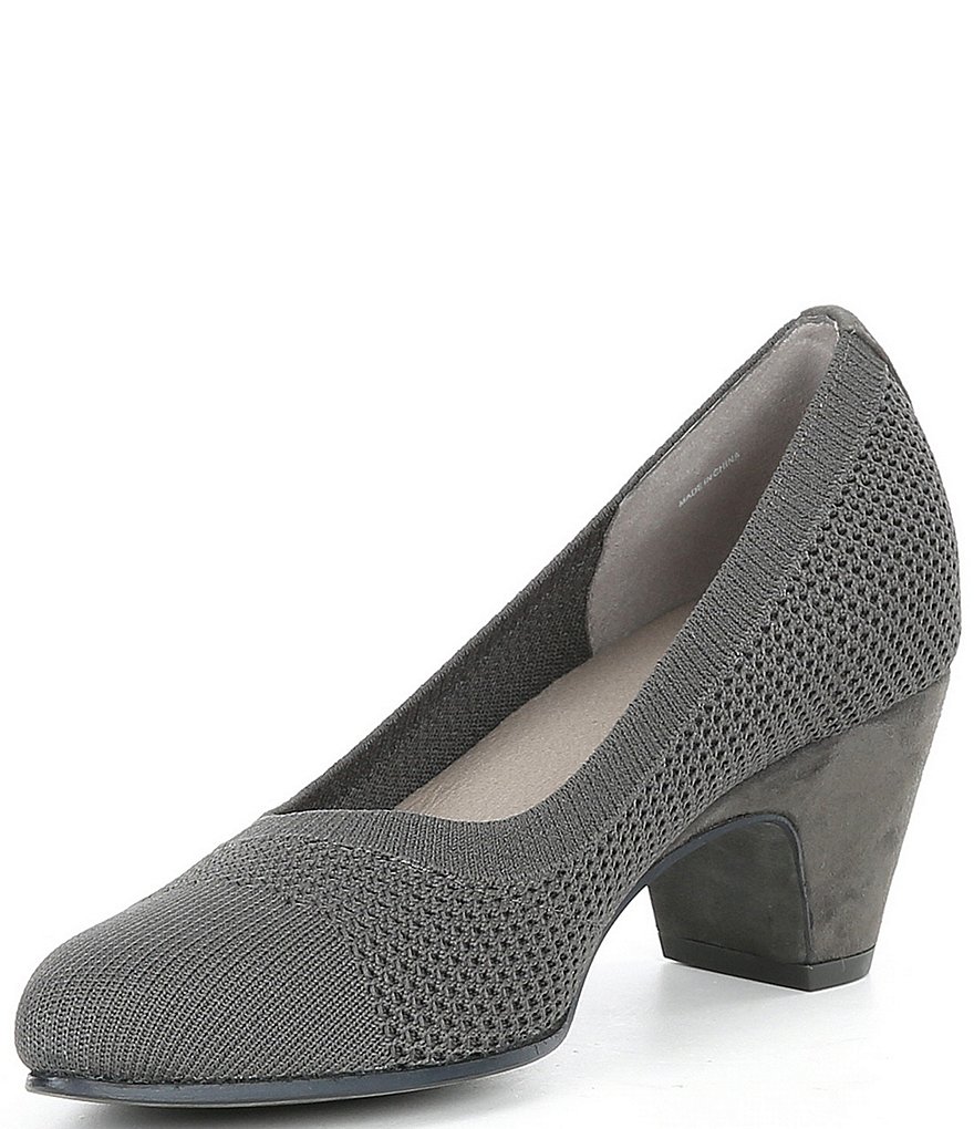 Eileen Fisher Kiss Stretch Fabric Block Heel Pumps