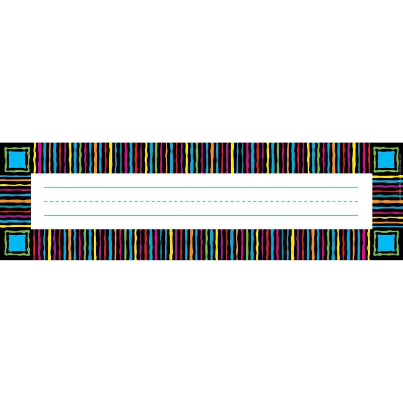 Barker Creek 81pc Neon Stripes Nametag and Name Plate Set