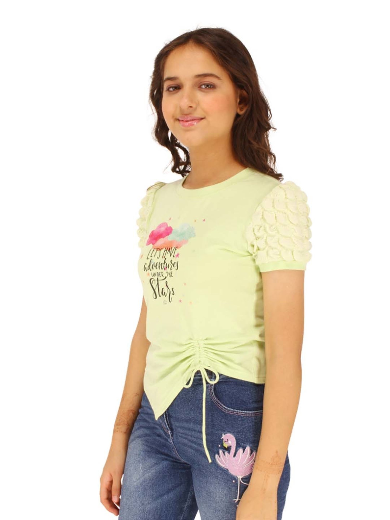 Cutecumber Kids Green Printed Top