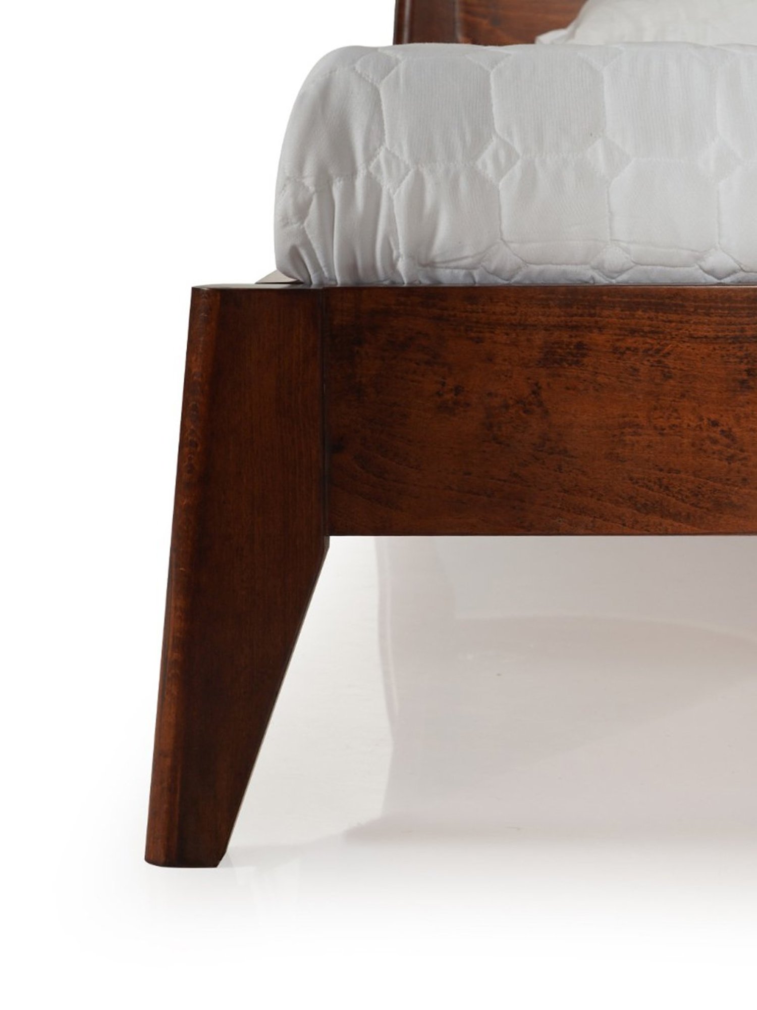 Pure Leed Solid Wood Single Bed In Brown Colour