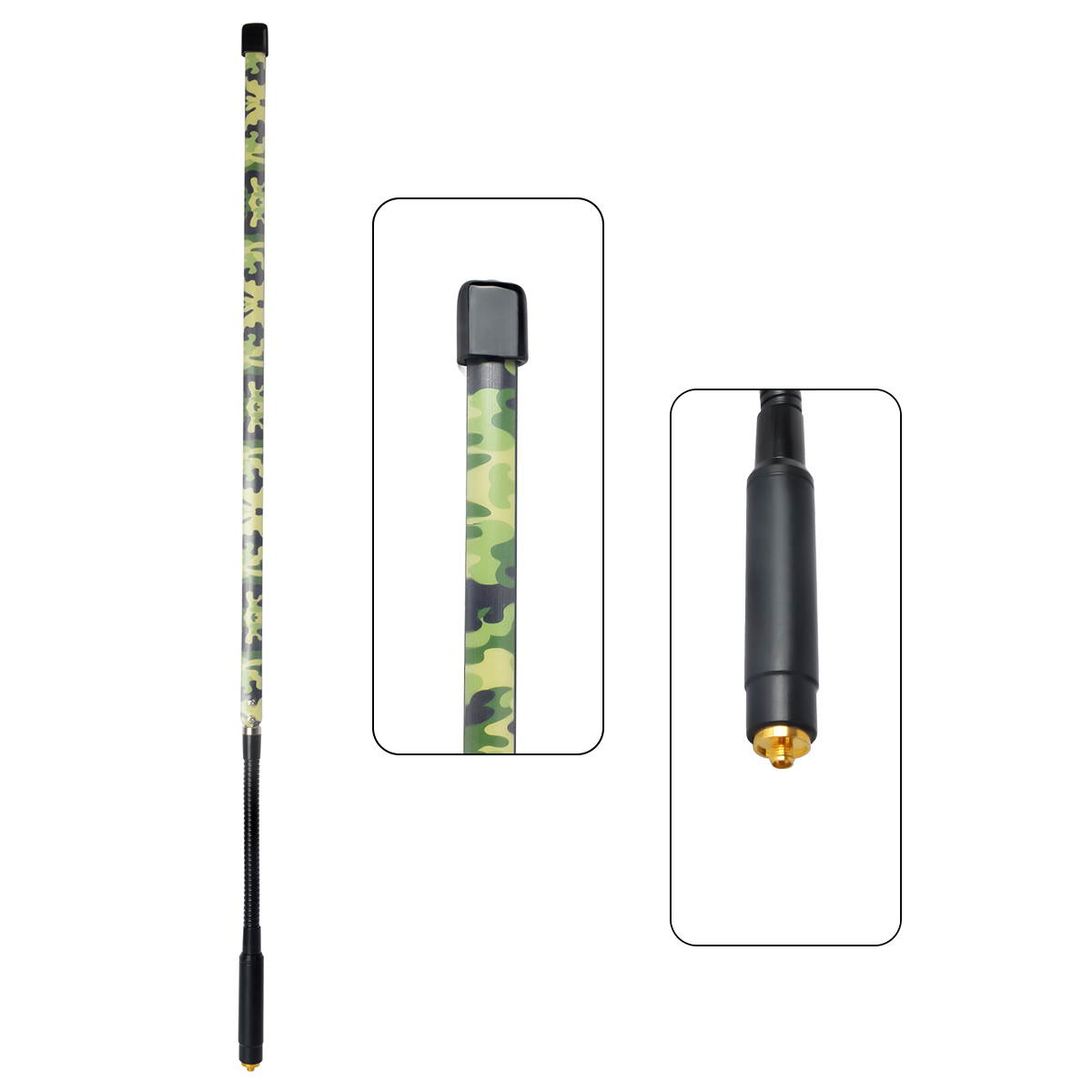 HYS Dual Band VHF UHF Antenna Camouflage 31.1 inch Foldable CS Tactical SMA Female Antenna for Kenwood Wouxun Baofeng UV-5R
