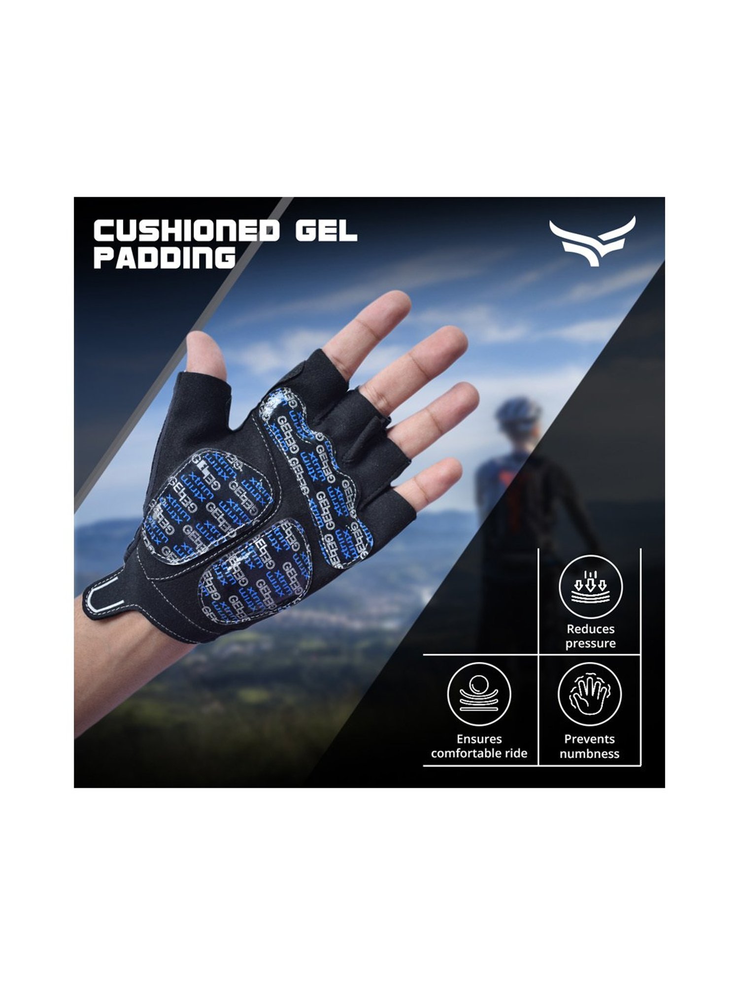 Protoner Gym Gloves with Padded Palm and Wrist Support (Black)
