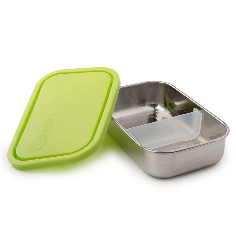 U-Konserve Stainless Steel Food-Storage Container Bento Rectangle 25oz - Lime Plastic Lid