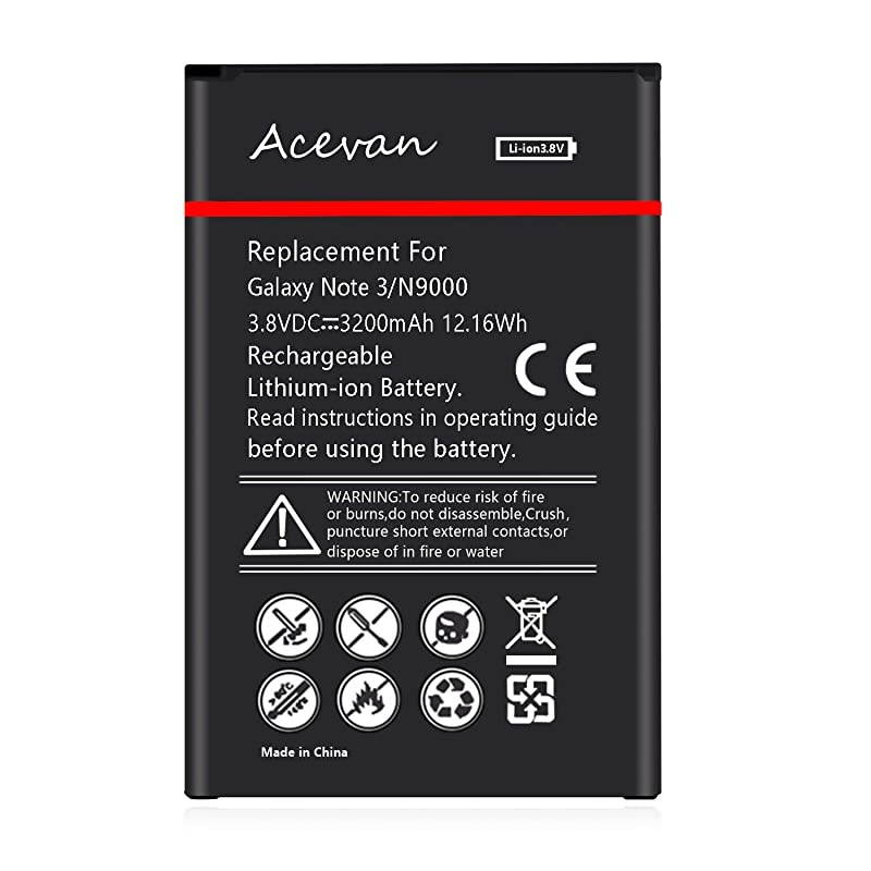 Note 3 Battery  3200mAh Liion Battery Replacement for Samsung Galaxy Note 3 N900 Verizon N900V Sprint N900P TMobile N900T ATT N900A N9005 LTE Galaxy Note 3 Batteries 3 Year Warranty