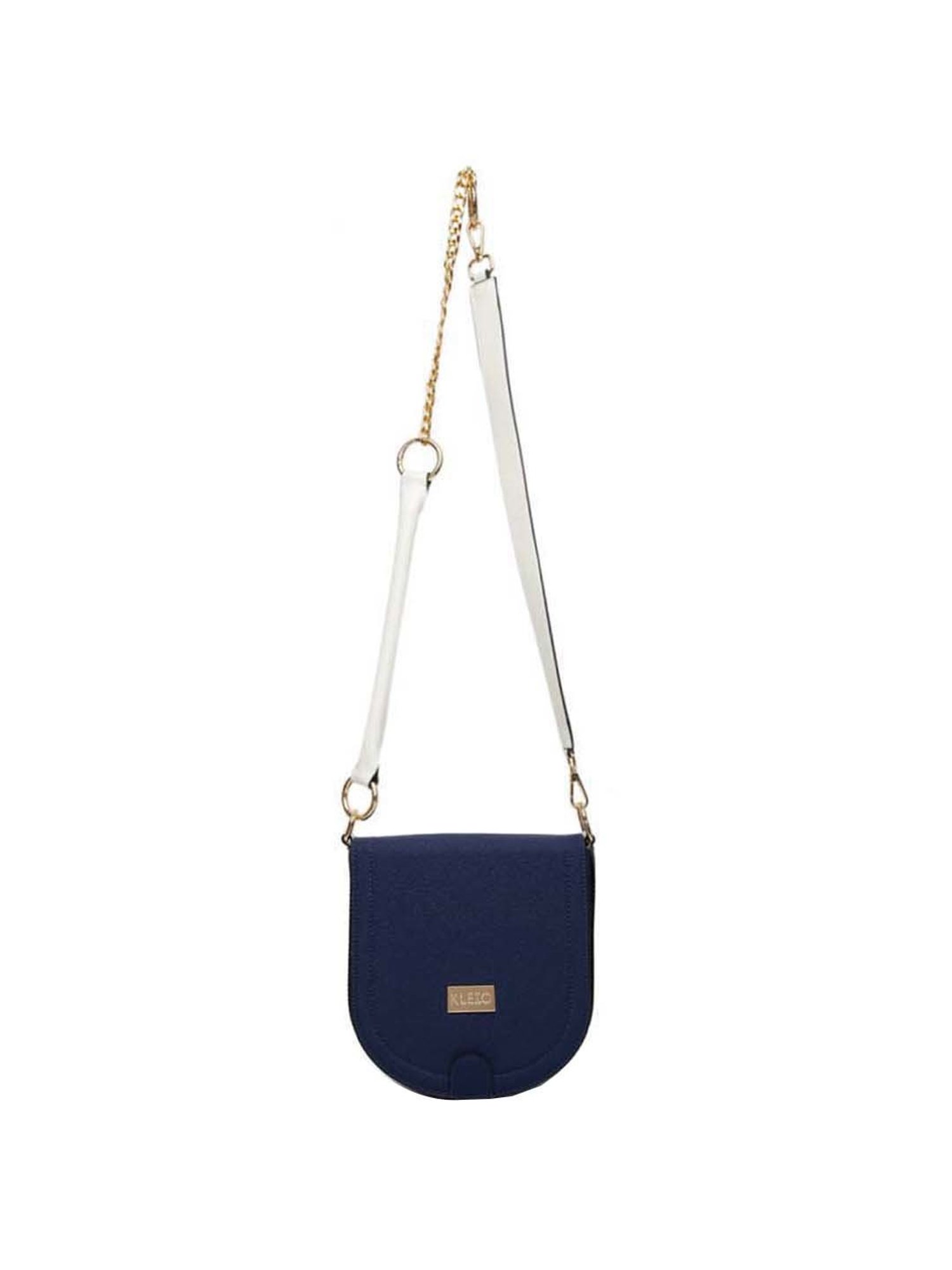 KLEIO Blue Solid Small Sling Handbag