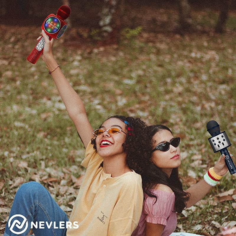 Karaoke Microphone with Wireless Bluetooth Speaker and Recording Options, Easy to Use Portable Handheld Karaoke Machine for Kids and Adults - Navy Blue - Great for Father's Day