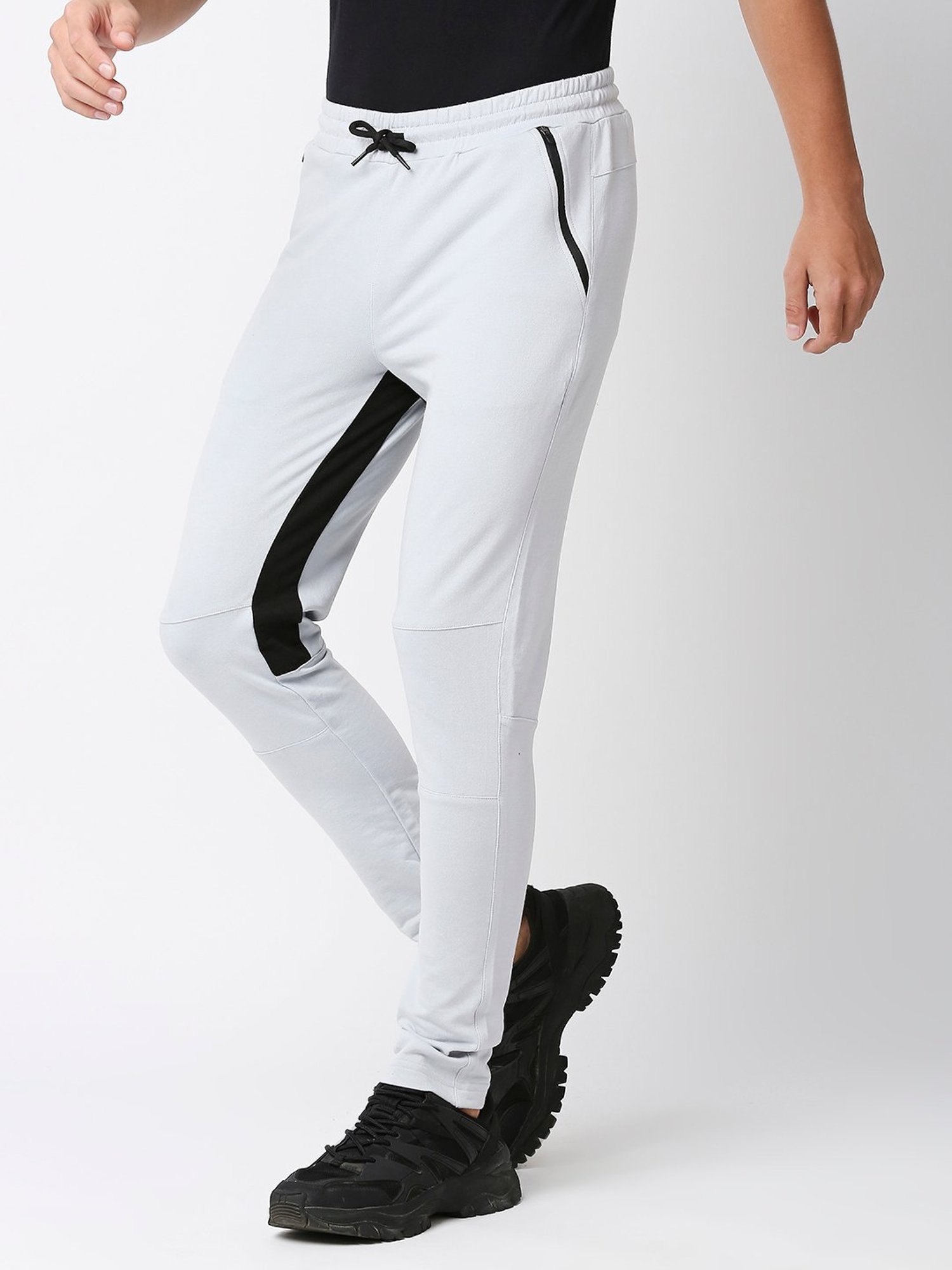 Fitz Light Grey Slim Fit Sports Trackpants