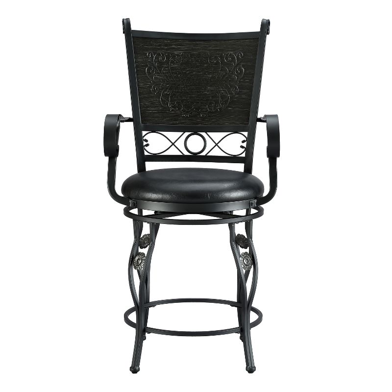 24" Ellie Big & Tall Counter Height Barstool Black - Powell Company