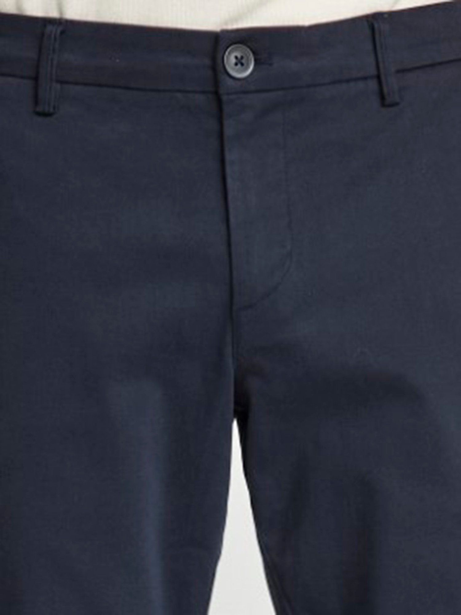 Bruun & Stengade Dark Blue Regular Fit Flat Front Trousers