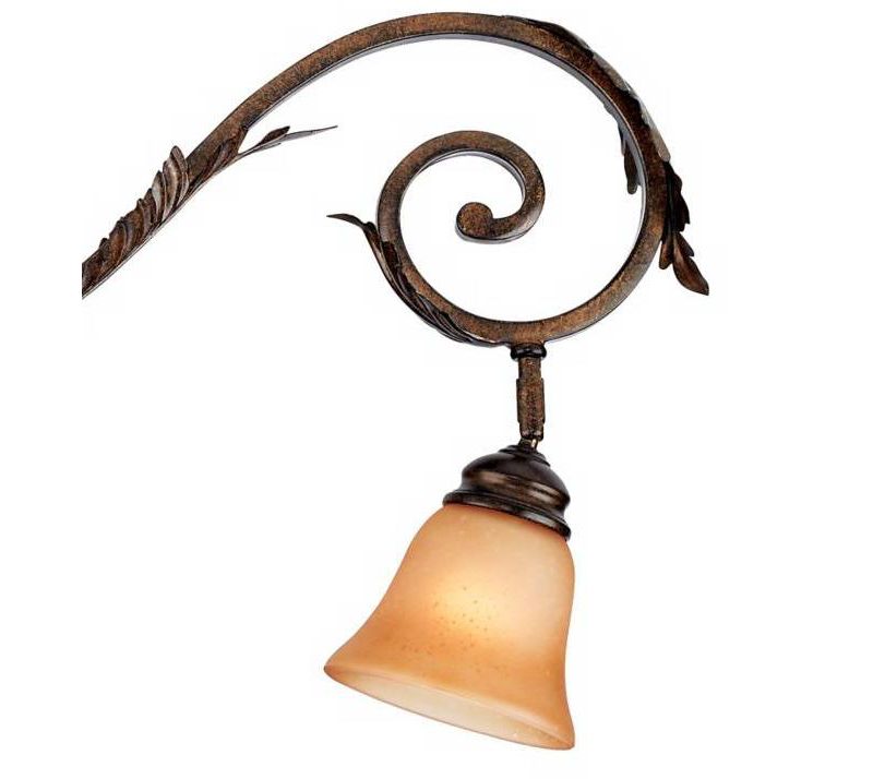 Pro Track(R) Bronze Scroll 4-Light Amber Glass Track Fixture