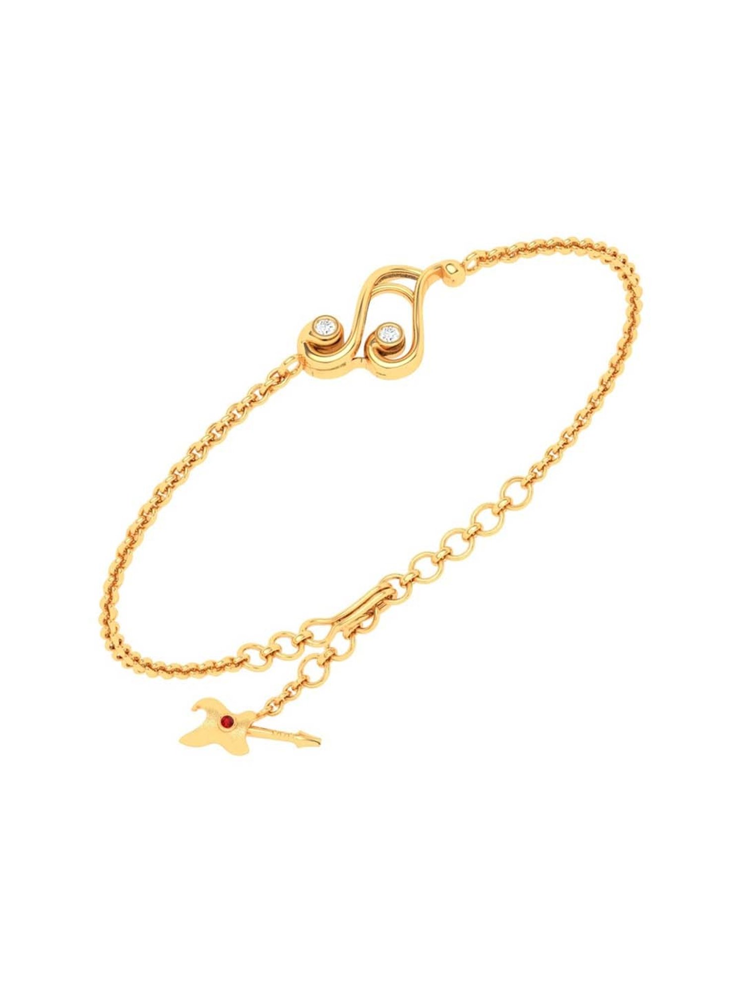 P.C. Chandra Jewellers 22k Yellow Gold Musical Note Bracelet