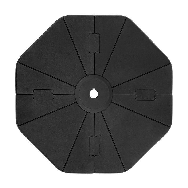 120lbs & 4-piece Heavy Duty Fillable Cantilever and Offset Umbrella Weighted Base Black - Crestlive Products