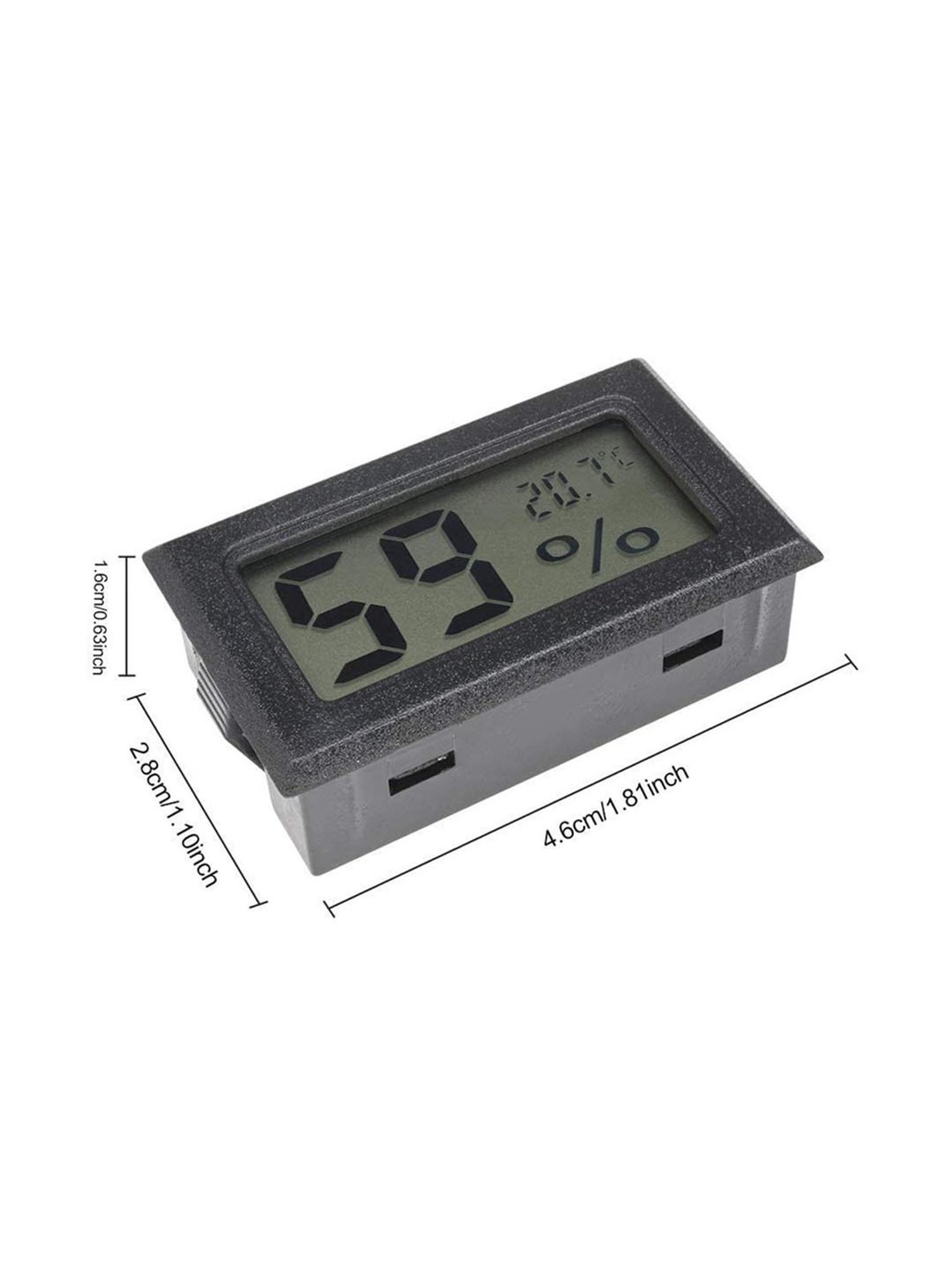 PAXMAX Mini LCD Indoor Temperature Sensor Humidity Thermometer (Black)