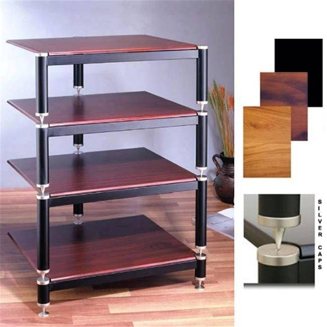 VTI Manufacturing BL304SO-03 3 Silver Capspike Black Poles 1 Oak Shelf 9 in. High Additional Shelf
