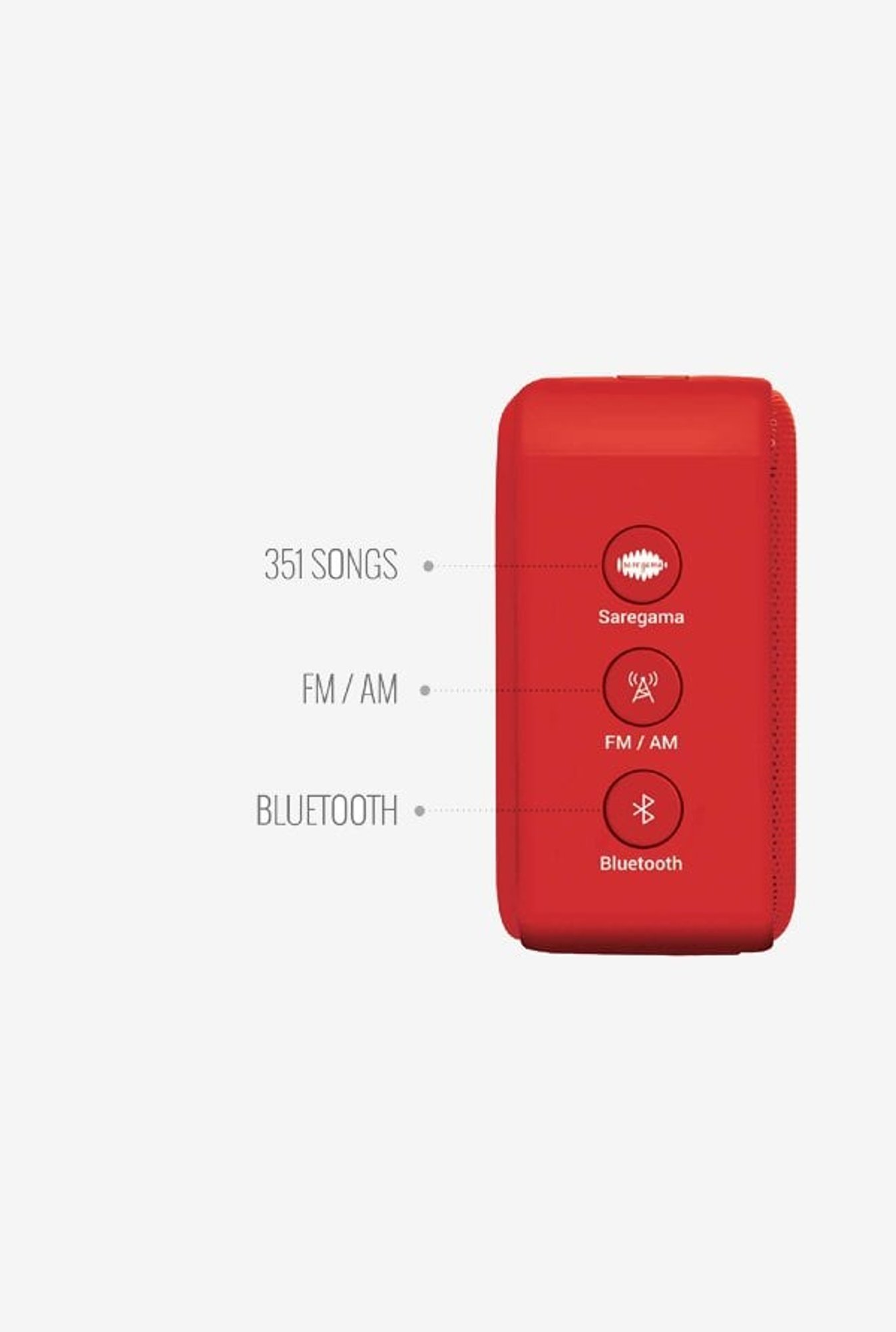 Saregama Carvaan SCM02 Mini 2.0 Bluetooth Speaker (Sunset Red)