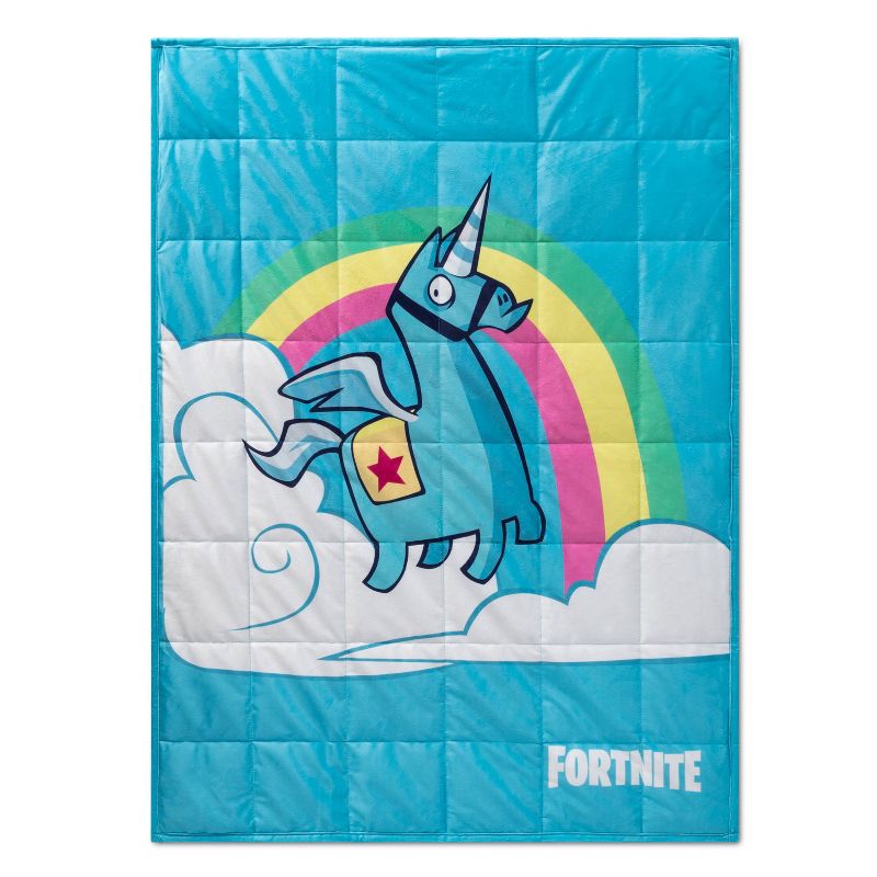 Fortnite Brite Unicorn Weighted Blanket White/Blue