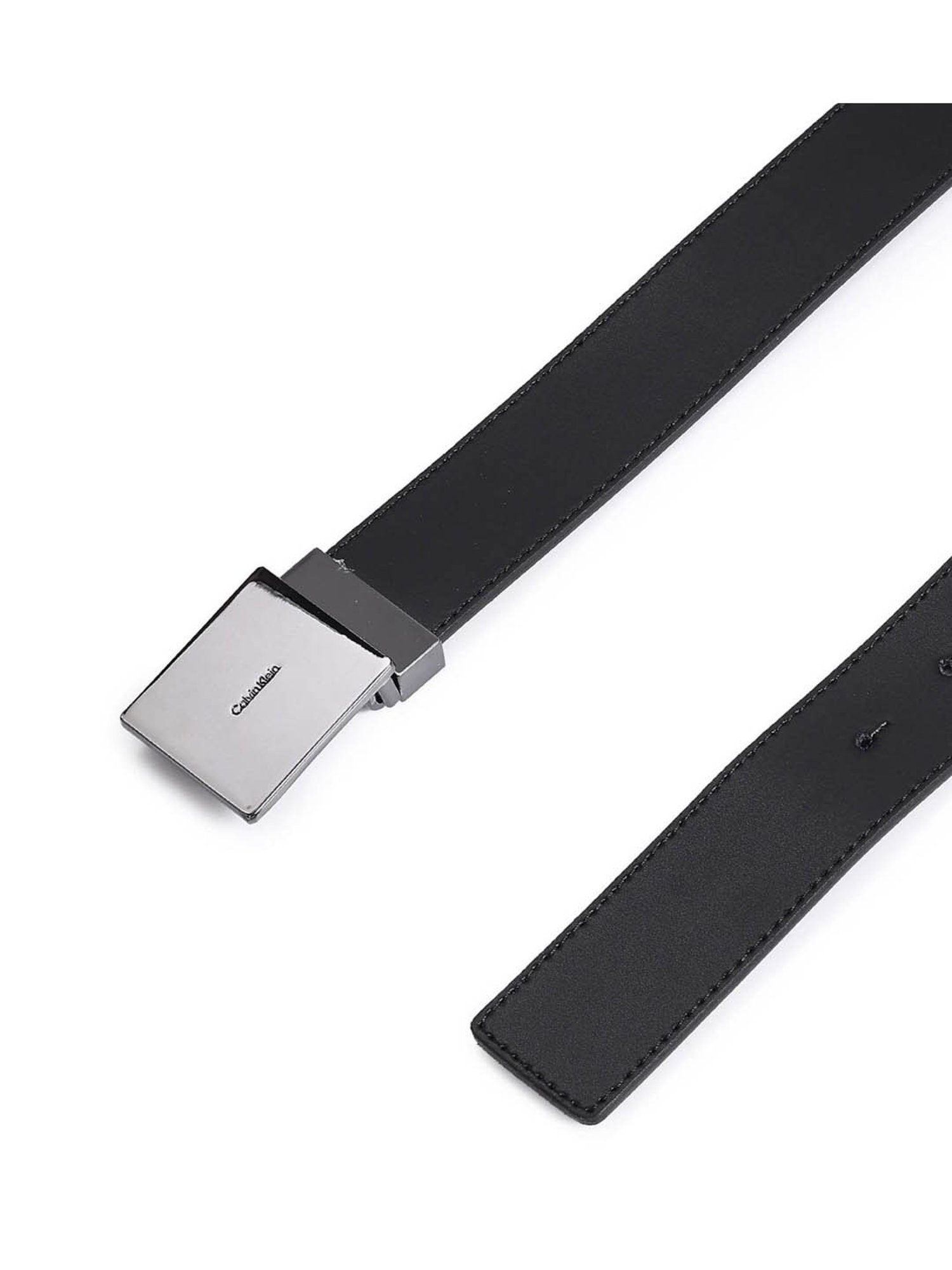 CALVIN KLEIN Black Leather Reversible Belt