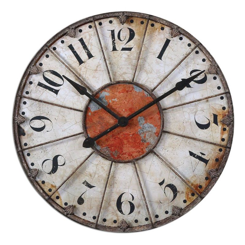 Ellsworth 29" Wall Clock Distresses White - Uttermost