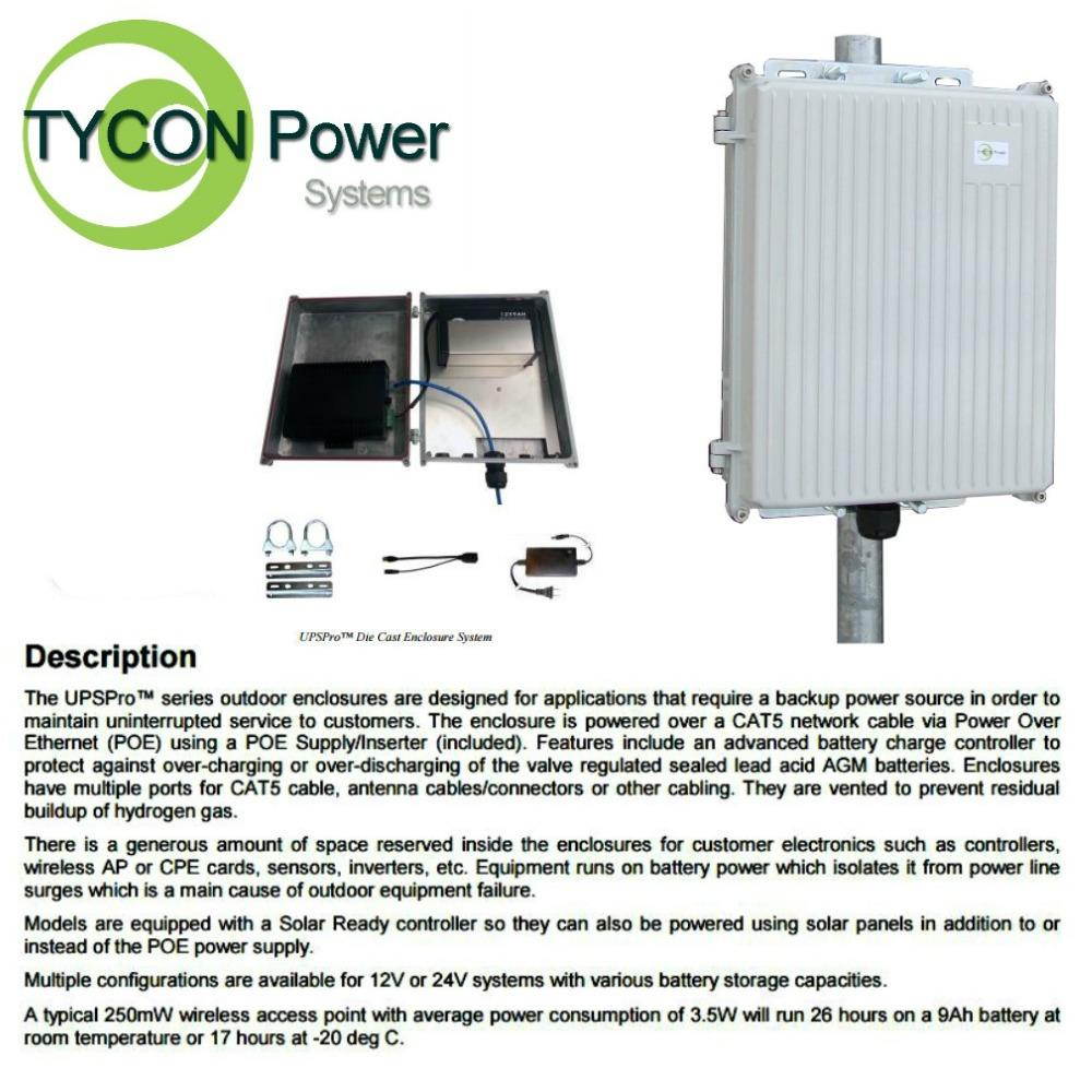 Tycon Power (UPS-DC1224-9) UPS Pro Outdoor Backup Power System 12V 9AH