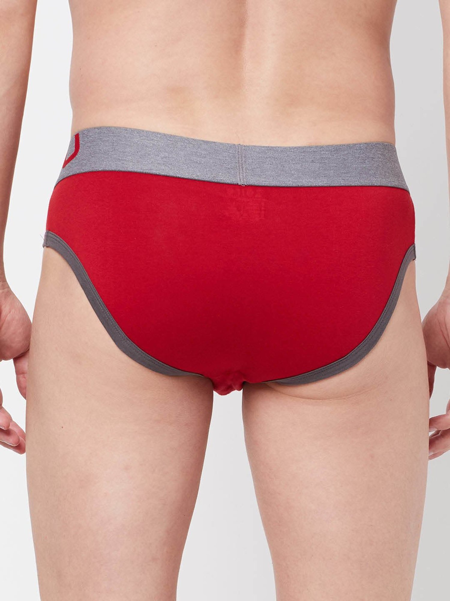 Zoiro Ribbon Red & Sulphur Regular Fit Briefs - Pack Of 2