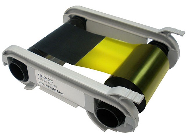 Evolis R6F003AAA 6-Panel Color Ribbon, YMCKOK 200 Prints/roll, For Primacy Double-sided