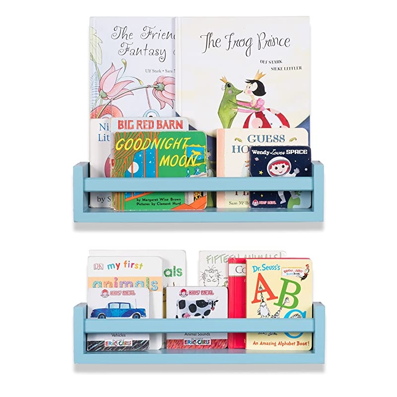 Utah Set of 2 Multi-use Wood Kitchen Wall Shelf Black Spice Rack Also Good For Nursery Wall Shelf