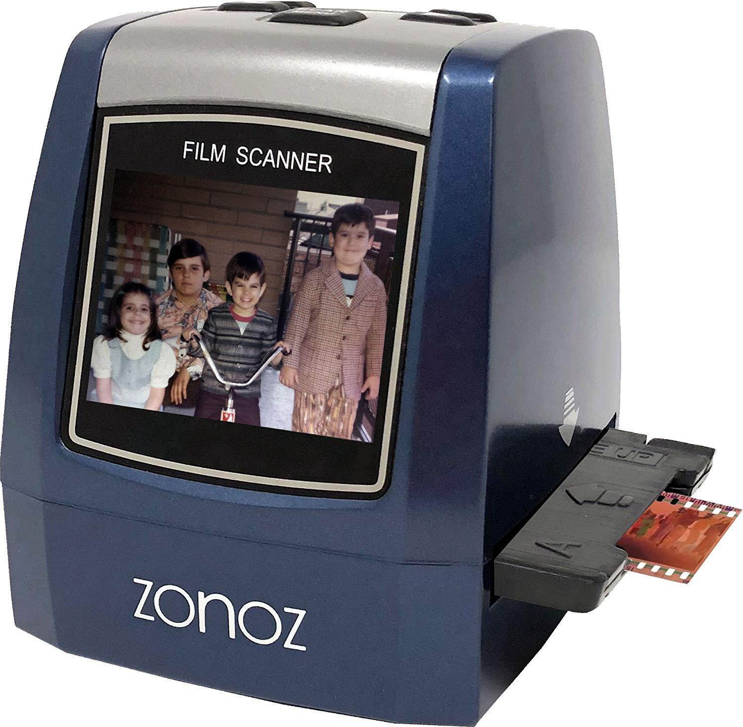 ZONOZ FS-3 22MP All-In-1 Film & Slide Converter Scanner w/Speed-Load Adapters for 35mm, 126, 110 Negative & Slides, Super 8 Films - Includes Worldwide Voltage 110V/240V AC Adapter (Blue)