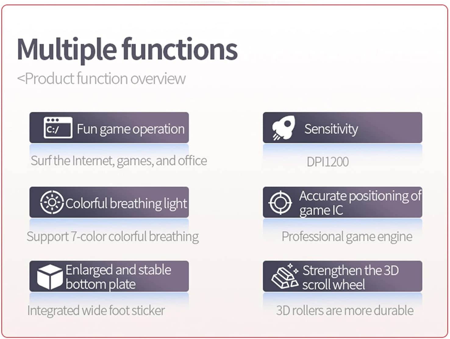 USB Wired Gaming Mouse, Colorful Ergonomic USB Optical Mouse, 1200DPI Gaming Mice for Laptop PC Computer Games & Work, Star Luminous Version