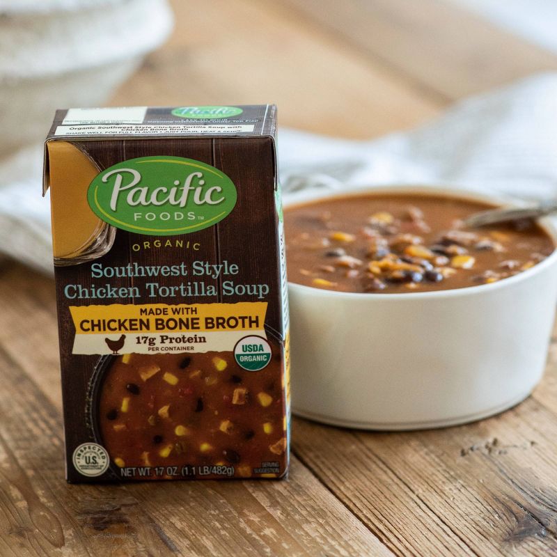 Pacific Organic Chicken Tortilla Bone Broth Soup - 17oz