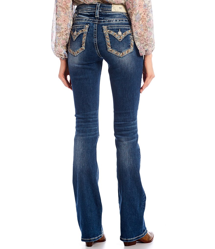 Miss Me Chloe Bordered Trim Pocket Bootcut Jeans
