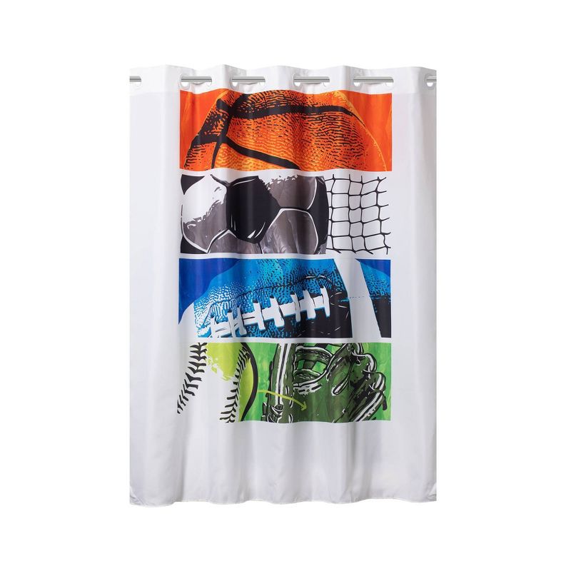71"x74" Sports Shower Curtain with PEVA Liner - Hookless