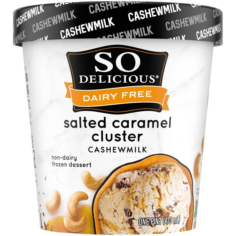 So Delicious Dairy Free Cashew - Salted Caramel Cluster Frozen Dessert - 16oz