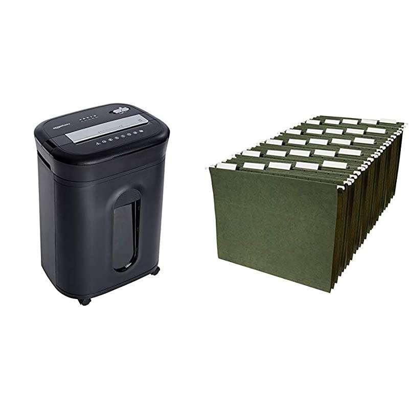 15Sheet CrossCut Paper CD Credit Card Office Shredder Hanging Organizer File Folders Letter Size Green 25Pack