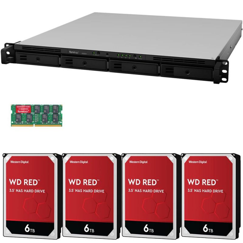 Synology RS820+ 4-Bay RackStation NAS with 18GB RAM and  8TB (4x2TB) of Western Digital RED NAS Drives Fully Assembled and Tested By CustomTechSales