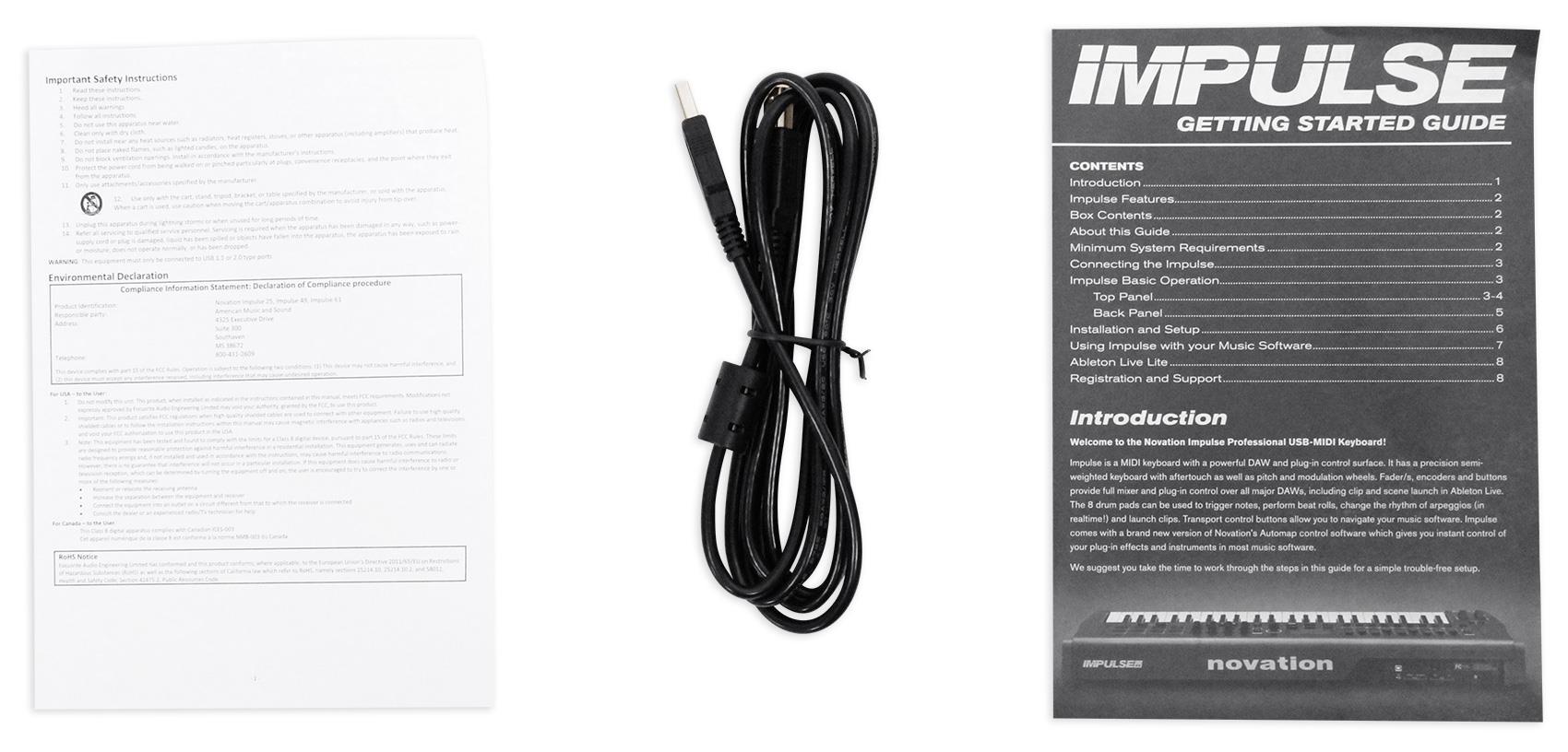 Novation IMPULSE 49-Key Ableton Live MIDI USB Keyboard Controller+Headphones+Mic