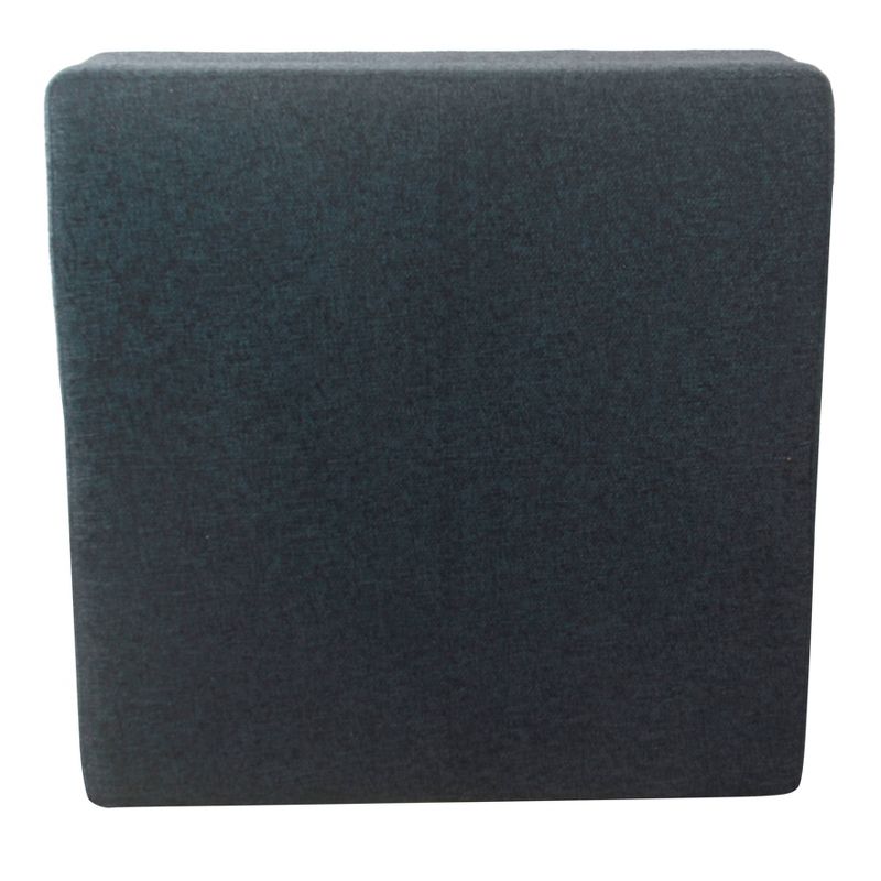 32" Luxury Square Storage Ottoman Textured Navy - HomePop
