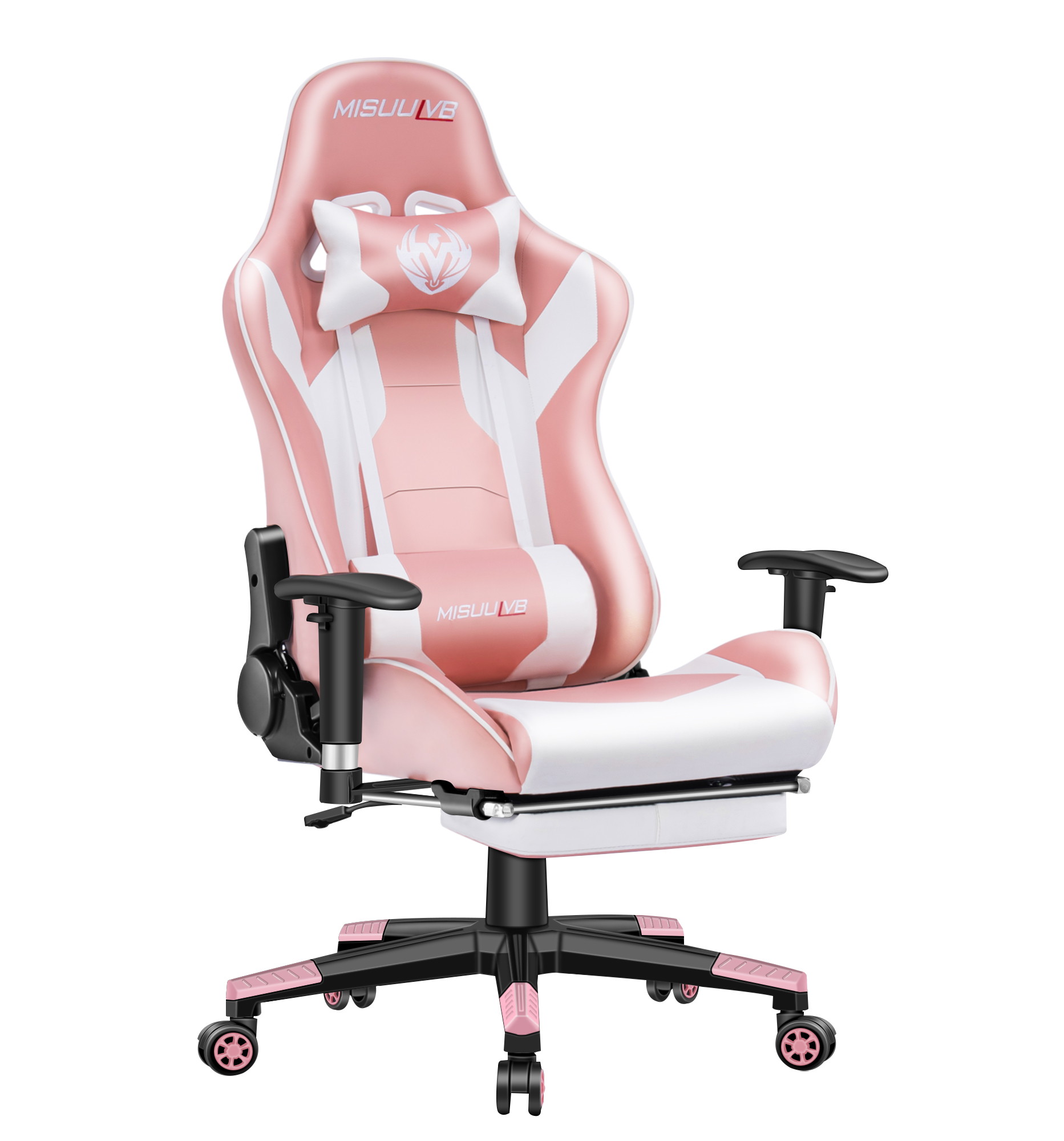Gaming Chair, Racing Style Computer Desk Chair Padded Armrests Ergonomic Lumbar Support Adjustable Height