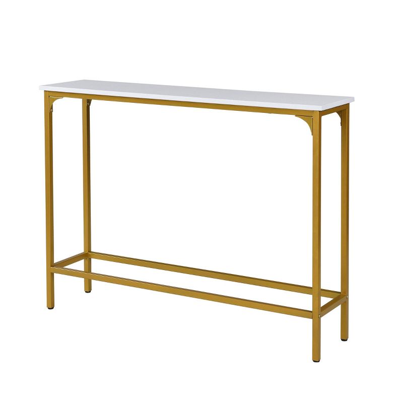 Stella Slim Console Table White/Gold - Carolina Chair & Table