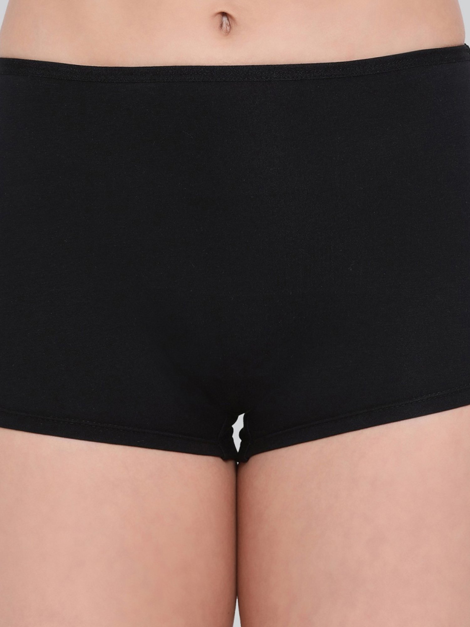 Lyra Pink & Black Cotton Boy Shorts Panties - Pack Of 2
