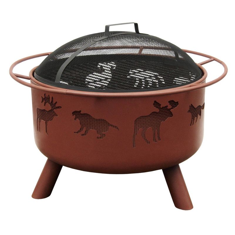 29.5" Big Sky Wildlife Wood Burning Fire Pit - Clay - Landmann