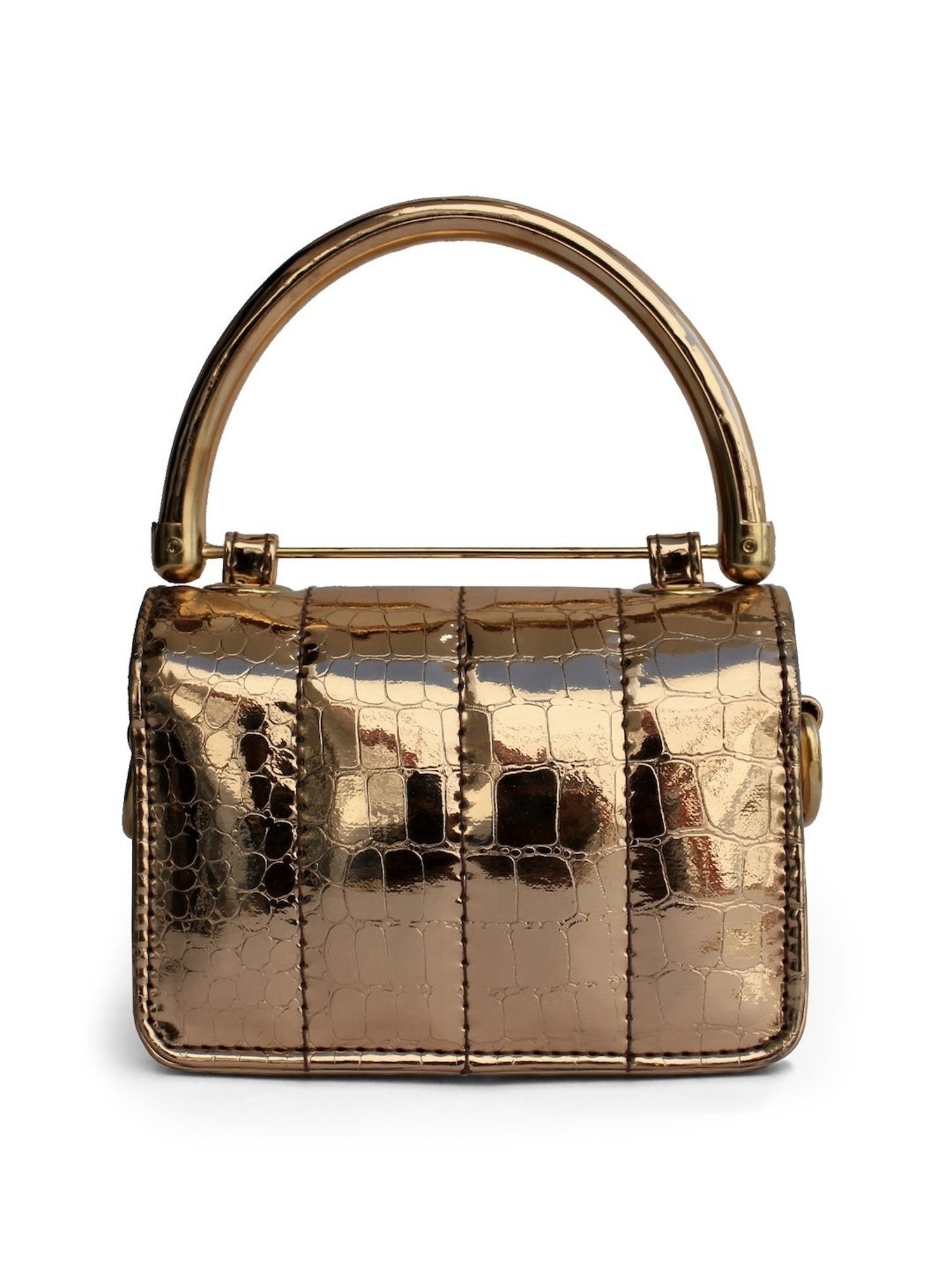 Modern Myth Nano Golden Textured Small Mini Box Bag