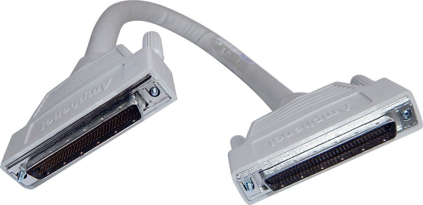Amphenol 1-Ft HD68 M-M SCSI Cable New 17-60126-02 HD68 to HD68 Male to Male
