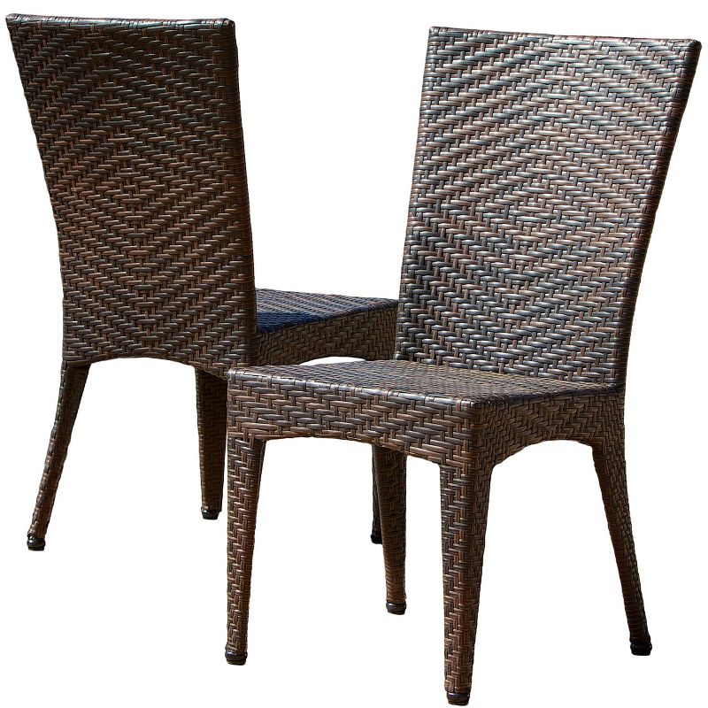 Brooke 5pc Wicker Patio Dining Set - Multi-brown - Christopher Knight Home