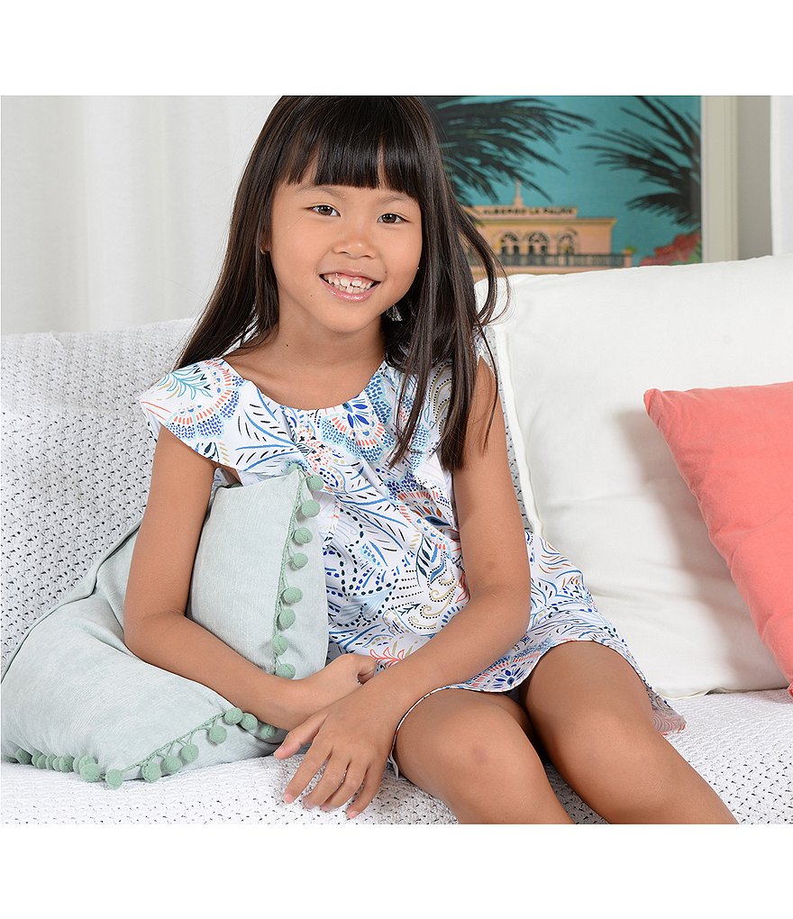 Mini Molly Big Girls 8-14 Ruffle-Sleeve Paisley-Print A-Line Dress