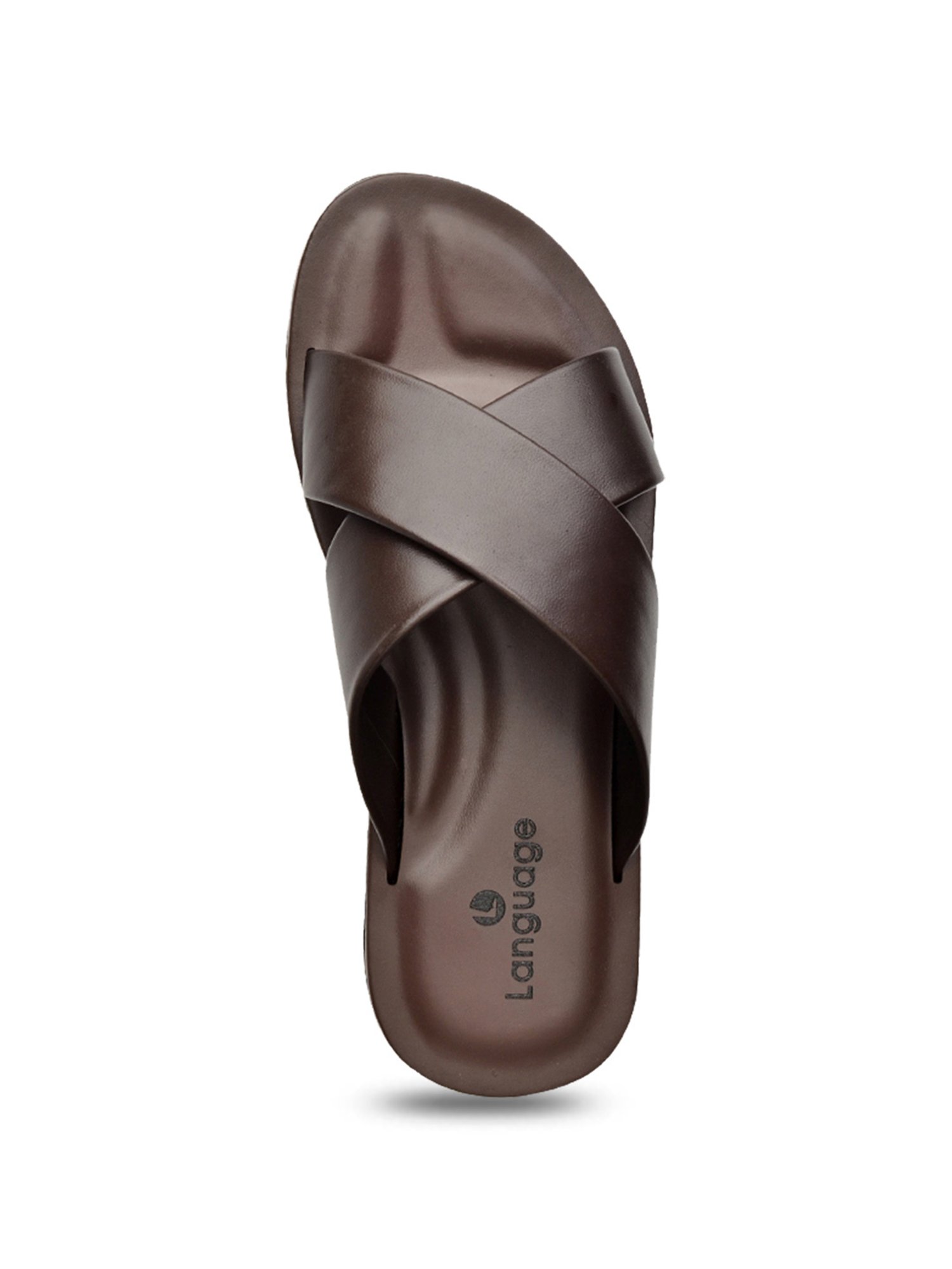 Language Shoes Men's Ben Brown Cross Strap Sandals
