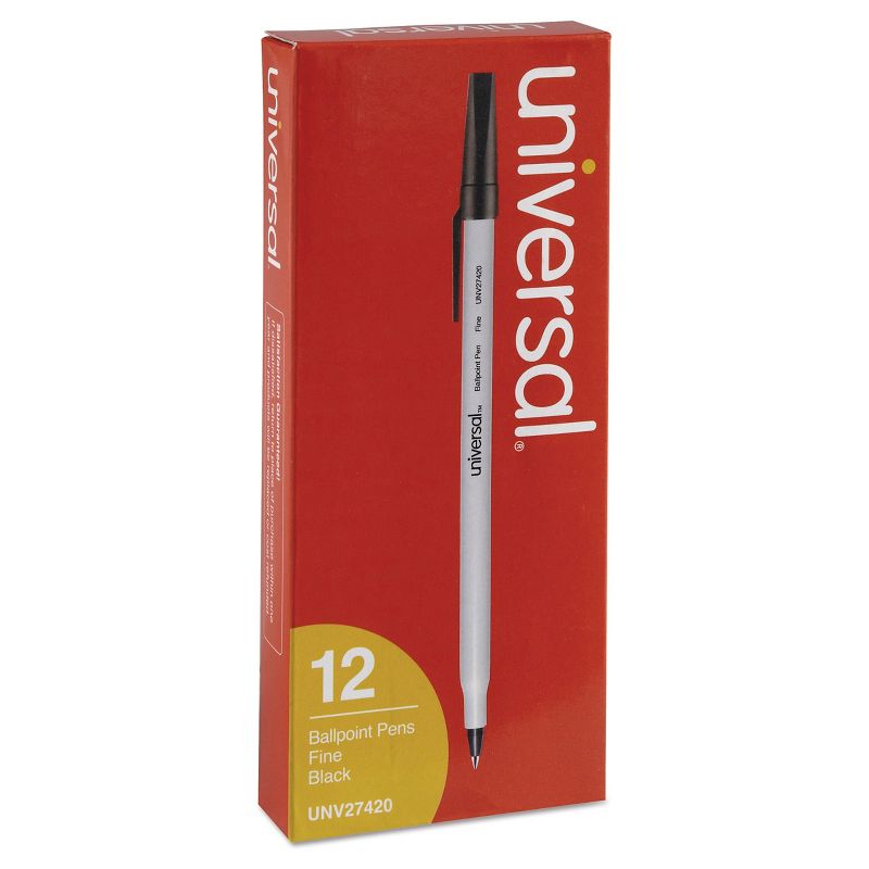 Universal Economy Ballpoint Stick Oil-Based Pen, 12 ct -Black