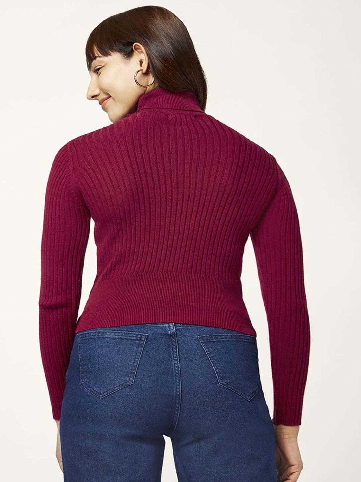 People by Pantaloons Pink Striped Sweater