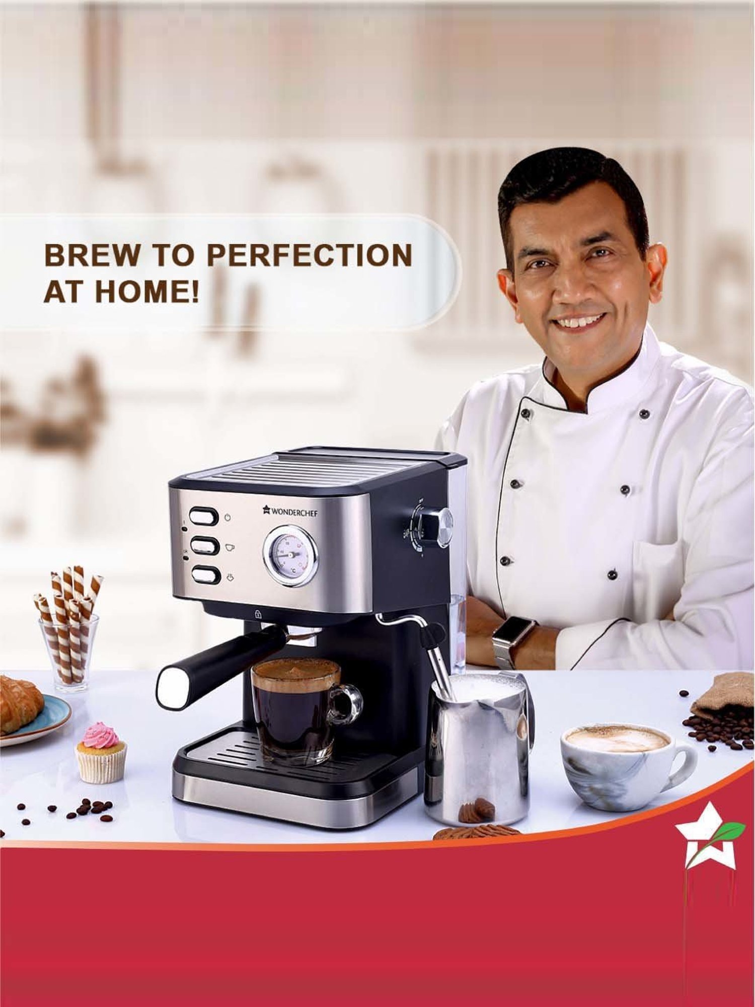 Wonderchef Regalia Capsule Coffee Machine with Frother (1400W, Black)