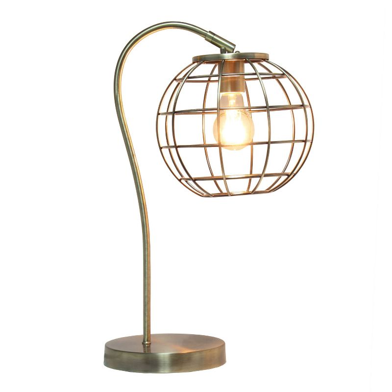 Metal Arched Cage Table Lamp Antique Brass - Lalia Home