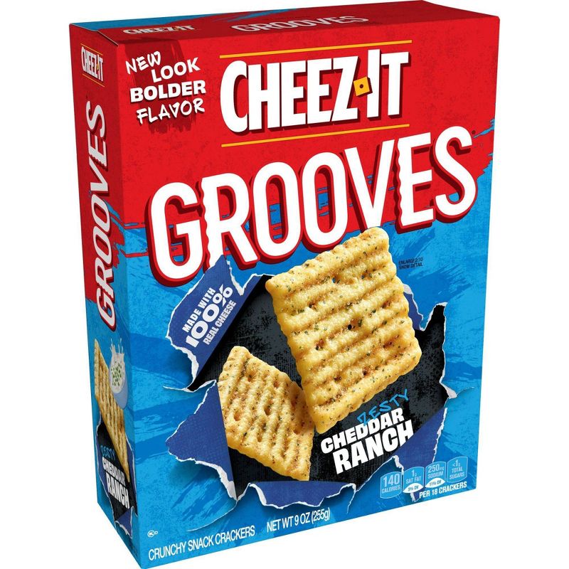 Cheez-It Zesty Cheddar Ranch Grooves Crispy Cracker Chips - 9oz